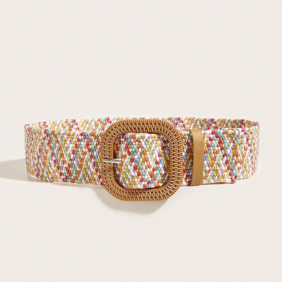 Contrast Square Buckle Belt Multicolor / One Size Apparel and Accessories