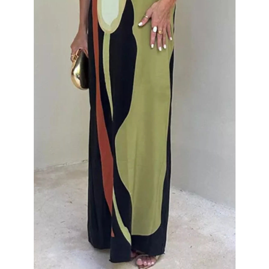 Contrast Strapless Maxi Dress Apparel and Accessories