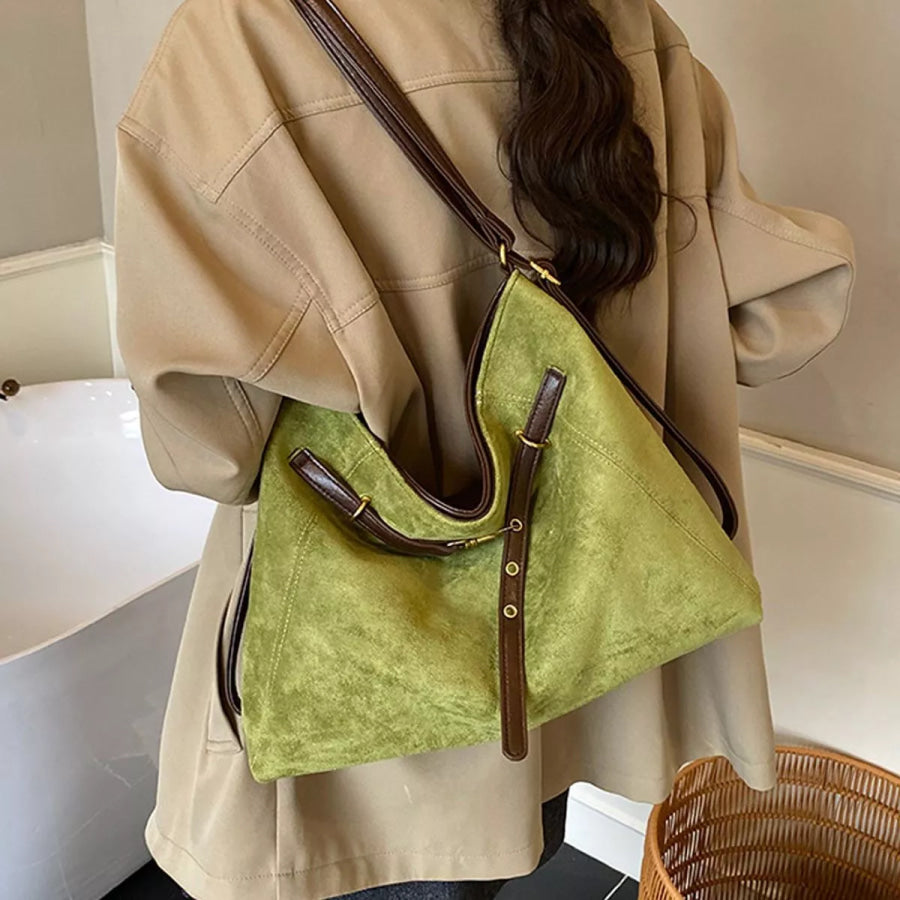 Contrast Straps Shoulder Bag Green / onesize Apparel and Accessories