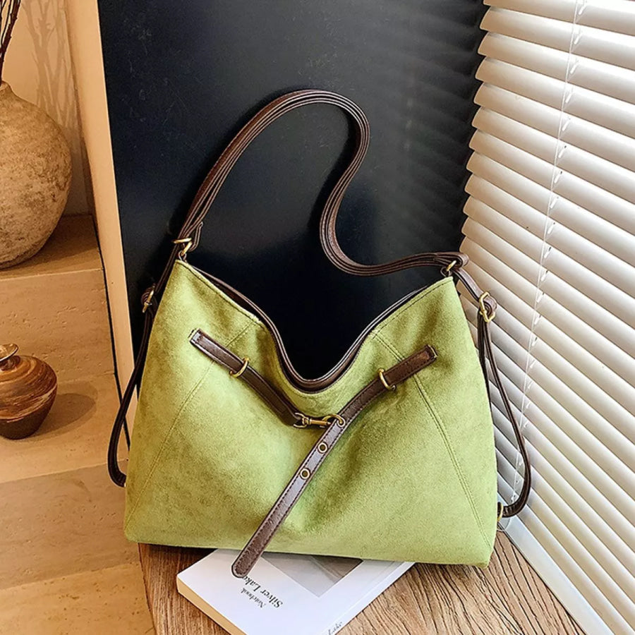 Contrast Straps Shoulder Bag Green / onesize Apparel and Accessories