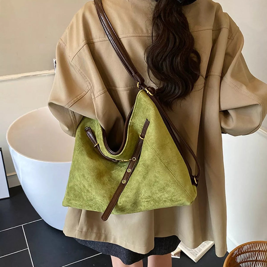 Contrast Straps Shoulder Bag Green / onesize Apparel and Accessories