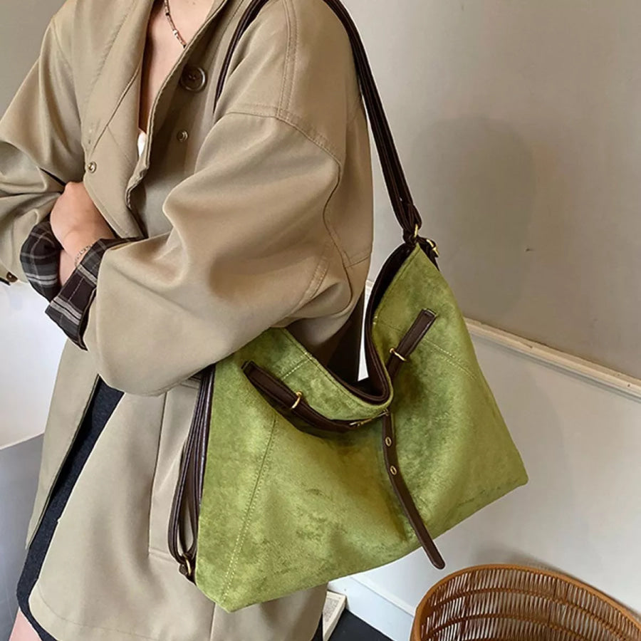 Contrast Straps Shoulder Bag Green / onesize Apparel and Accessories
