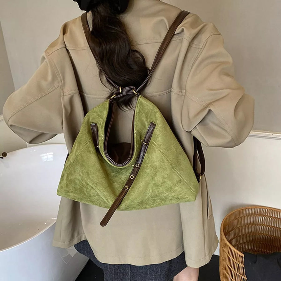 Contrast Straps Shoulder Bag Green / onesize Apparel and Accessories