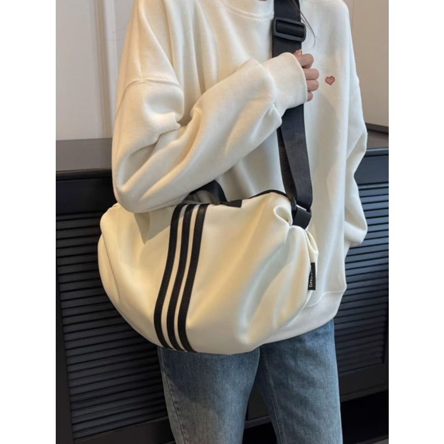 Contrast Striped Crossbody Bag Apparel and Accessories