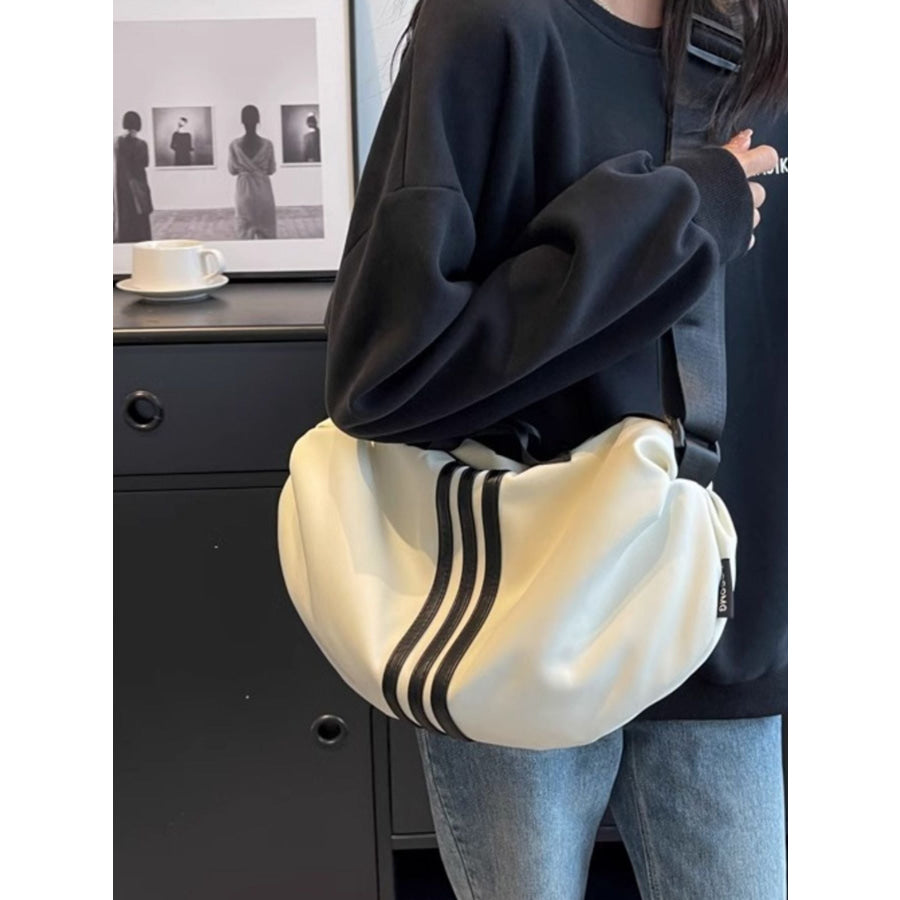 Contrast Striped Crossbody Bag Apparel and Accessories