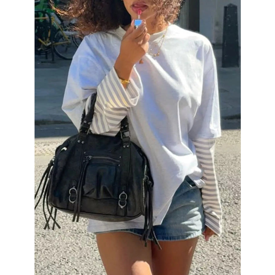 Contrast Striped Long Sleeves T-Shirt Apparel and Accessories