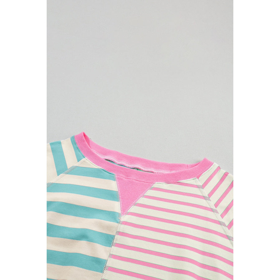 Contrast Stripes Round Neck Half Sleeve T-Shirt Apparel and Accessories