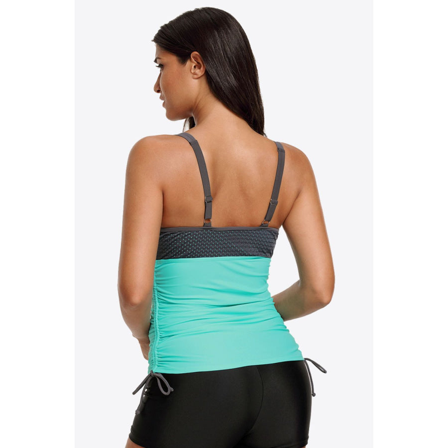 Contrast Sweetheart Neck Swim Cami Aqua / S Apparel and Accessories