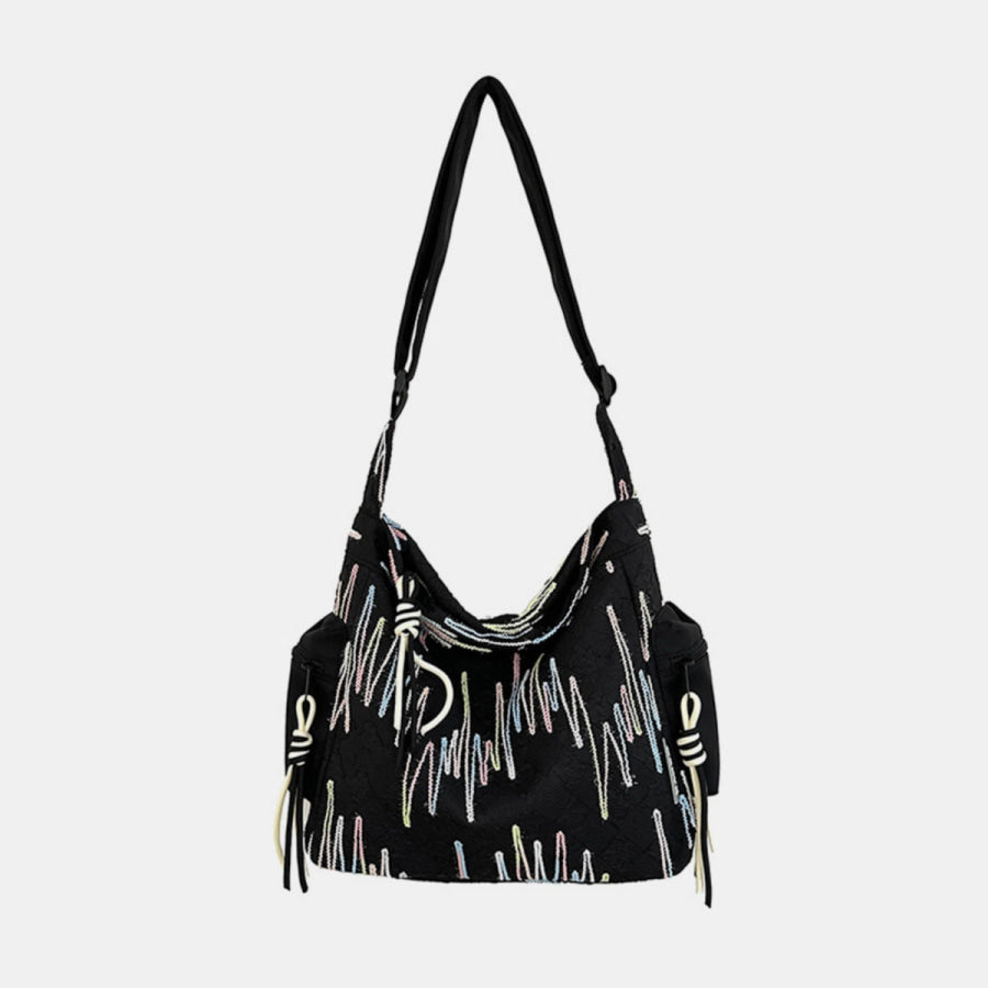 Contrast Texture Shoulder Bag Apparel and Accessories