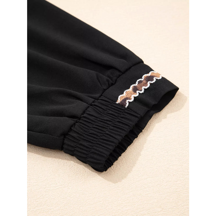 Contrast Trim Bracelet Sleeve Shift Mini Dress Apparel and Accessories