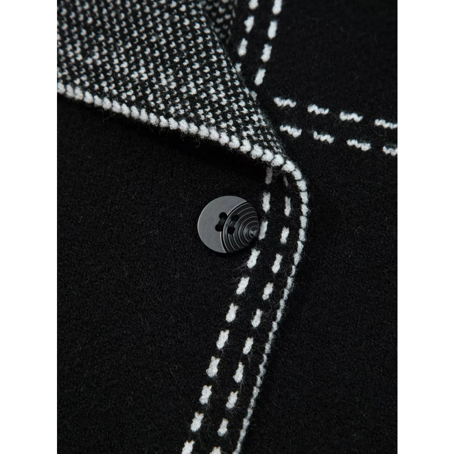 Contrast Trim Button up Sweater Cardigan Apparel and Accessories