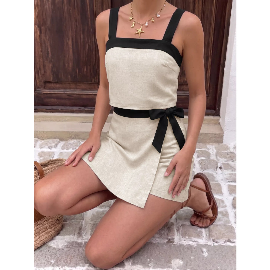 Contrast Trim Cami and Skort Set Apparel and Accessories