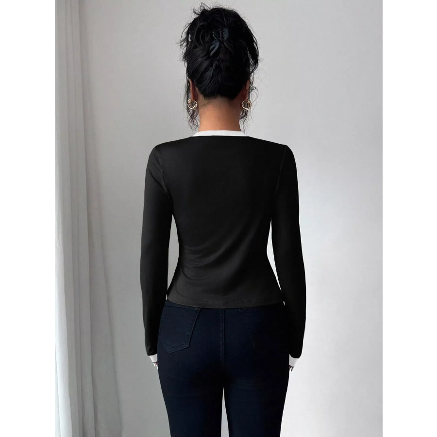Contrast Trim Cardigan & Tank Top Set Apparel and Accessories