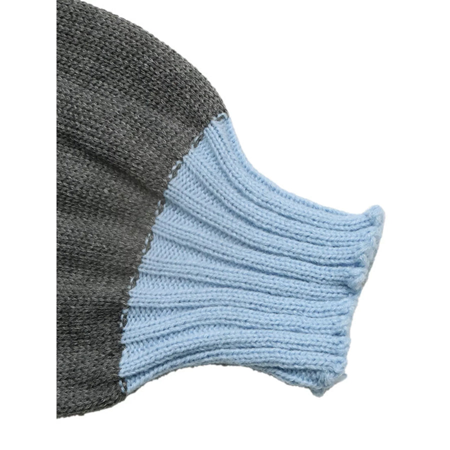 Contrast Trim Crew Neck Sweater Apparel and Accessories