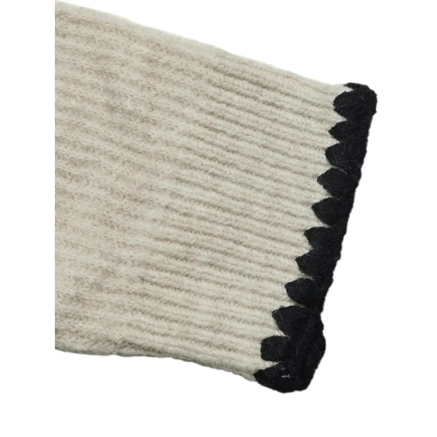 Contrast Trim Dropped Shoulder Sweater Apparel and Accessories