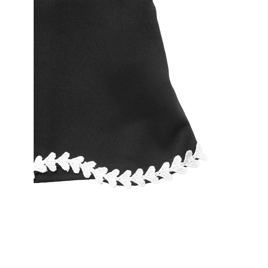 Contrast Trim Flare Sleeve Blouse Apparel and Accessories