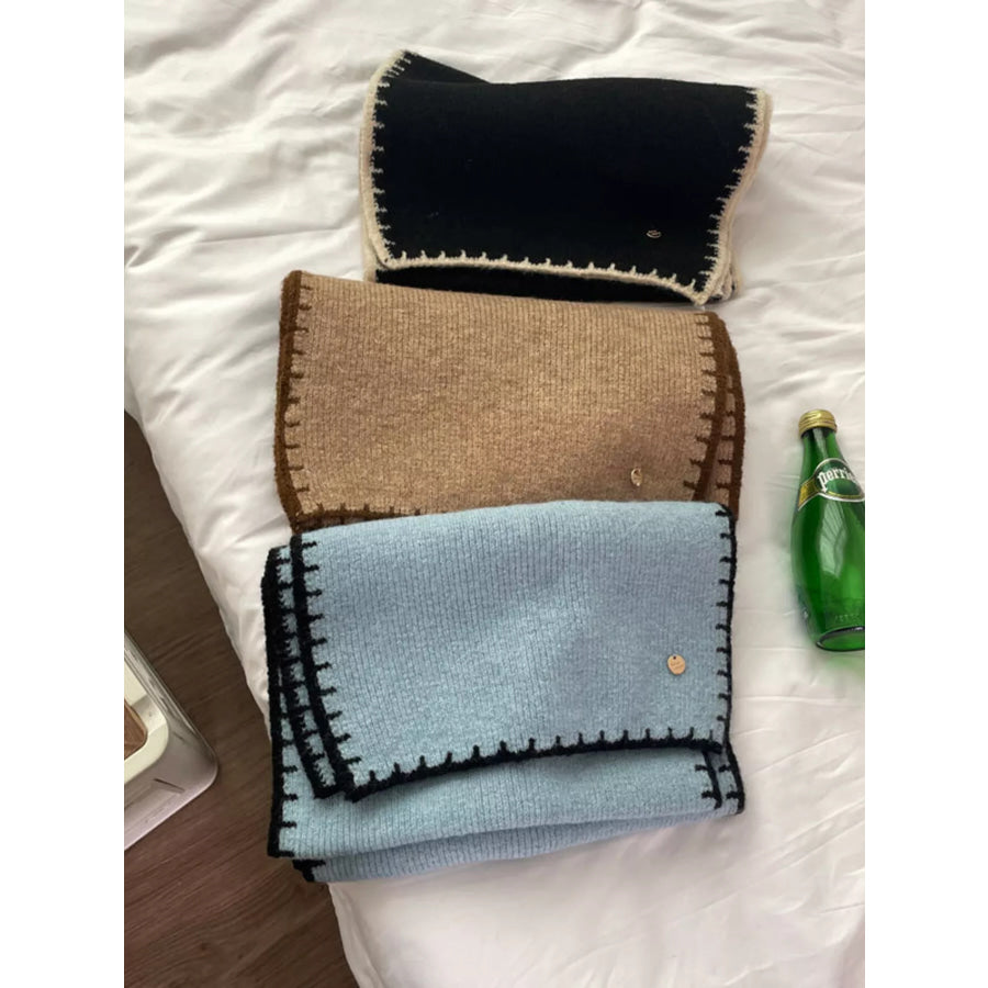 Contrast Trim Knit Scarf Apparel and Accessories