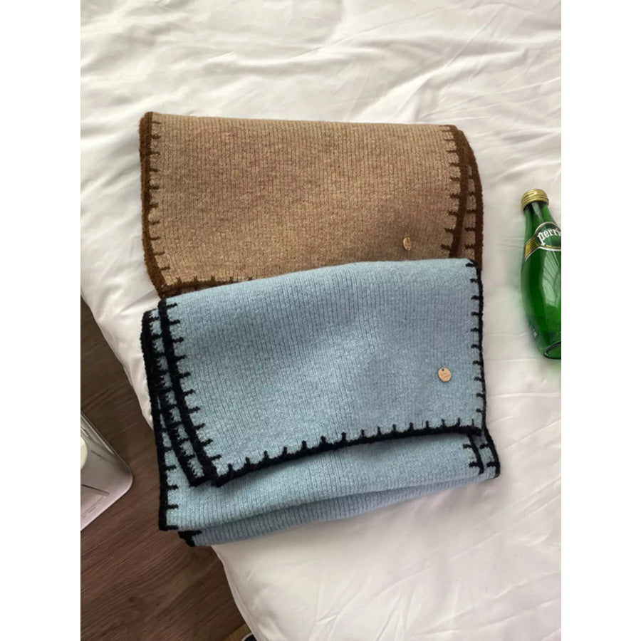 Contrast Trim Knit Scarf Apparel and Accessories