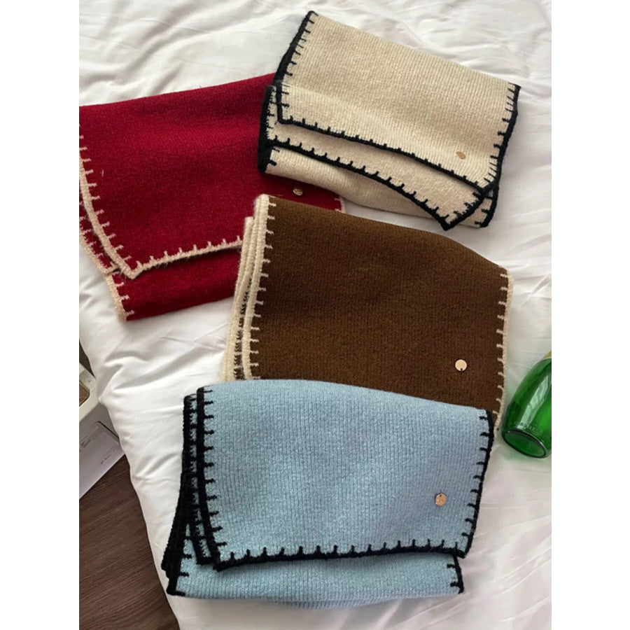 Contrast Trim Knit Scarf Apparel and Accessories