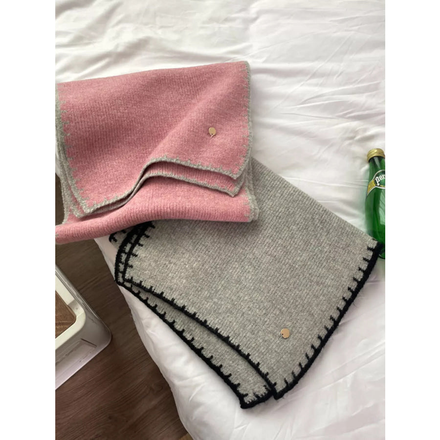 Contrast Trim Knit Scarf Apparel and Accessories