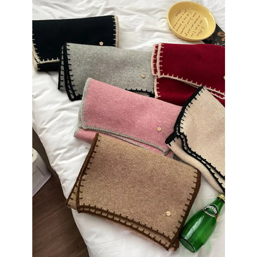 Contrast Trim Knit Scarf Apparel and Accessories
