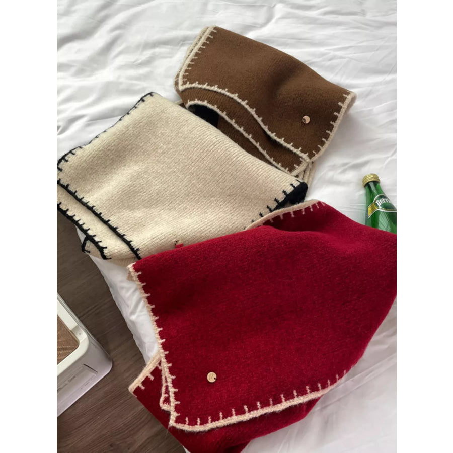 Contrast Trim Knit Scarf Apparel and Accessories