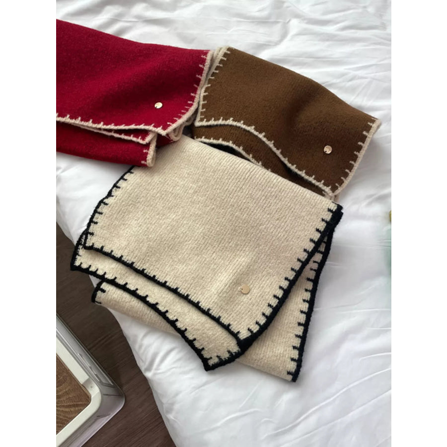 Contrast Trim Knit Scarf Apparel and Accessories