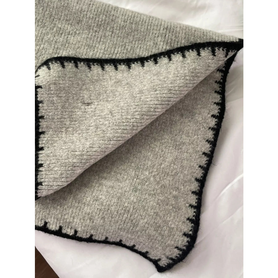 Contrast Trim Knit Scarf Apparel and Accessories