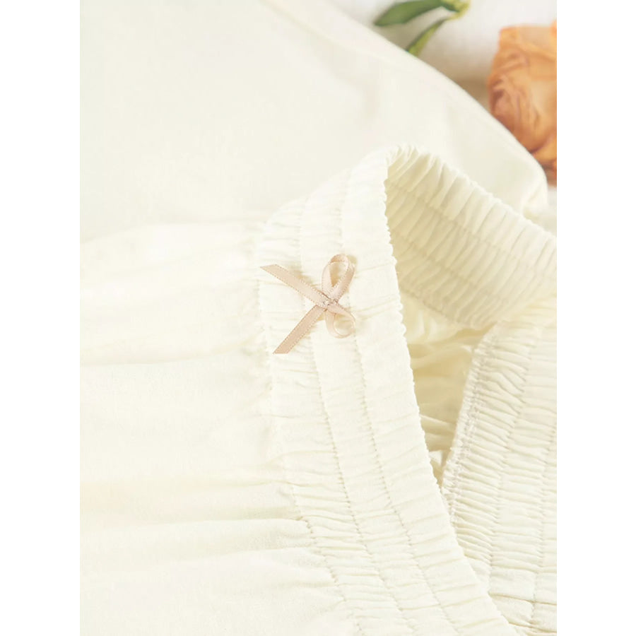 Contrast Trim Long Sleeve Top and Shorts Lounge Set Apparel and Accessories