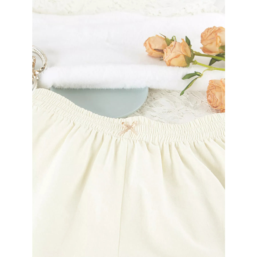 Contrast Trim Long Sleeve Top and Shorts Lounge Set Apparel and Accessories