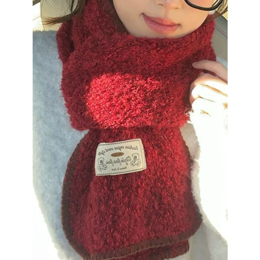 Contrast Trim Plush Winter Scarf Apparel and Accessories