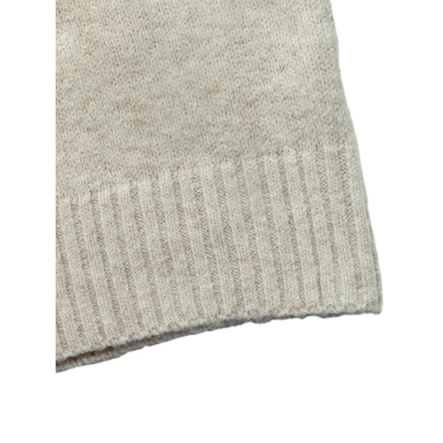 Contrast Trim Ribbed Cuff Tie-Sleeve Sweater Apparel and Accessories