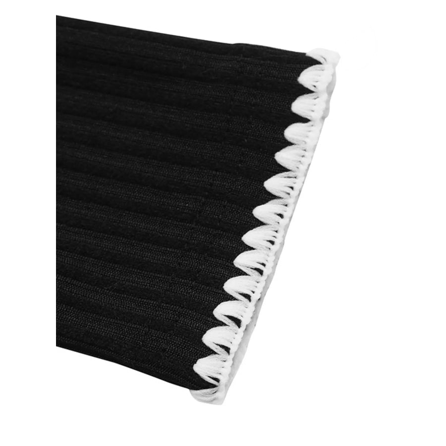 Contrast Trim Ribbed Knit Dress Apparel and Accessories