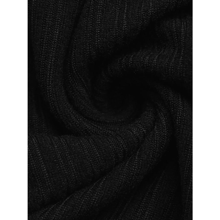 Contrast Trim Ribbed Knit Dress Apparel and Accessories