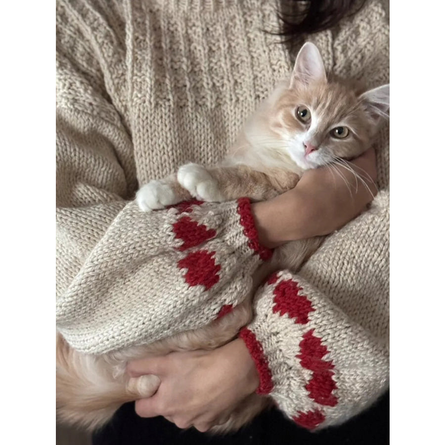 Contrast Trim Round Neck Sweater Apparel and Accessories