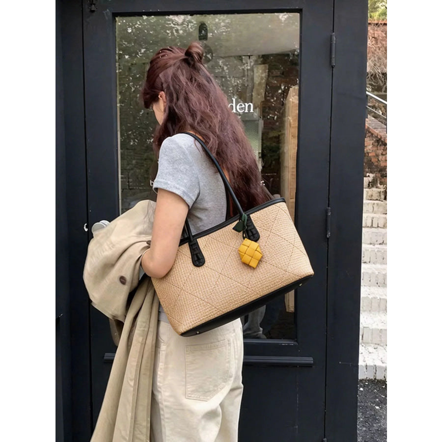 Contrast Trim Shoulder Bag Black / onesize Apparel and Accessories