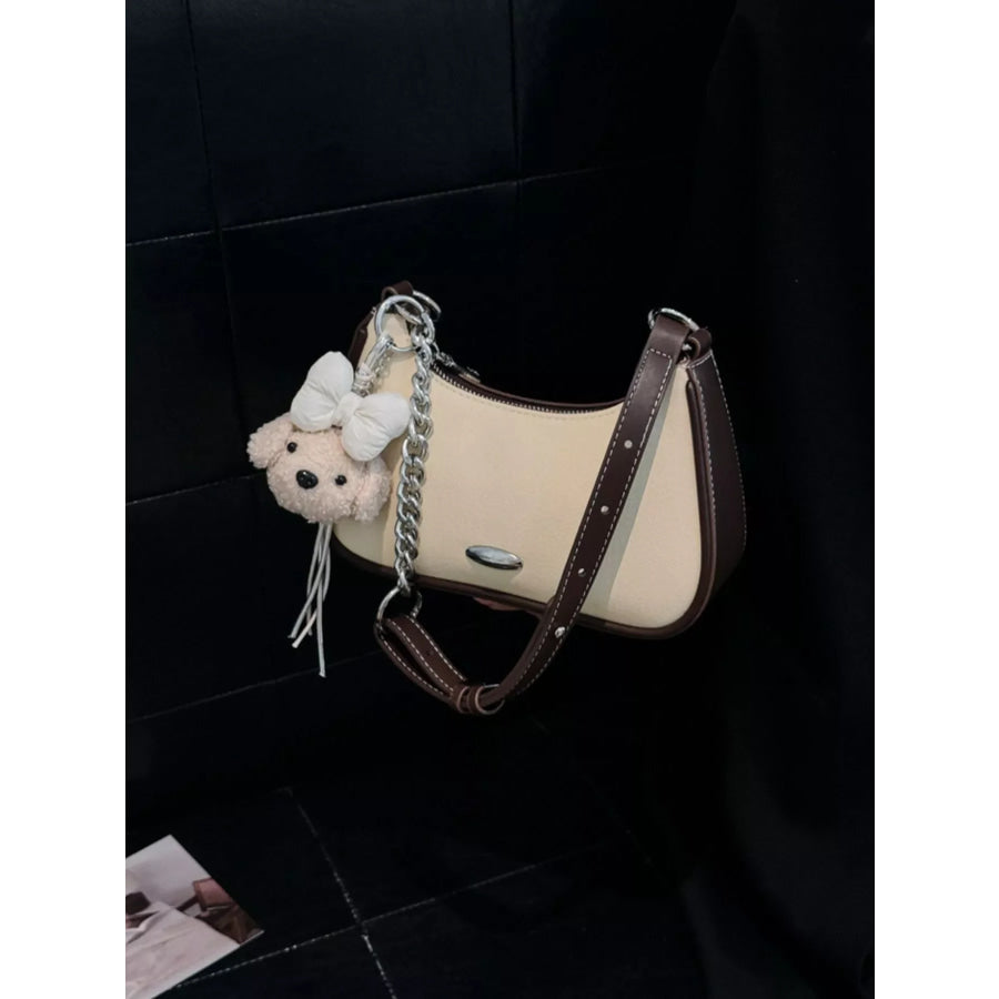 Contrast Trim Shoulder Bag Off-white / One Size Apparel and Accessories
