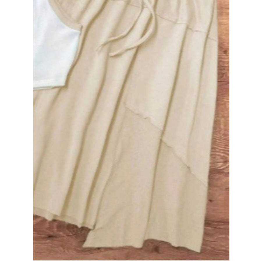 Contrast Trim Tank and Drawstring Waist Skirt Set Apparel and Accessories