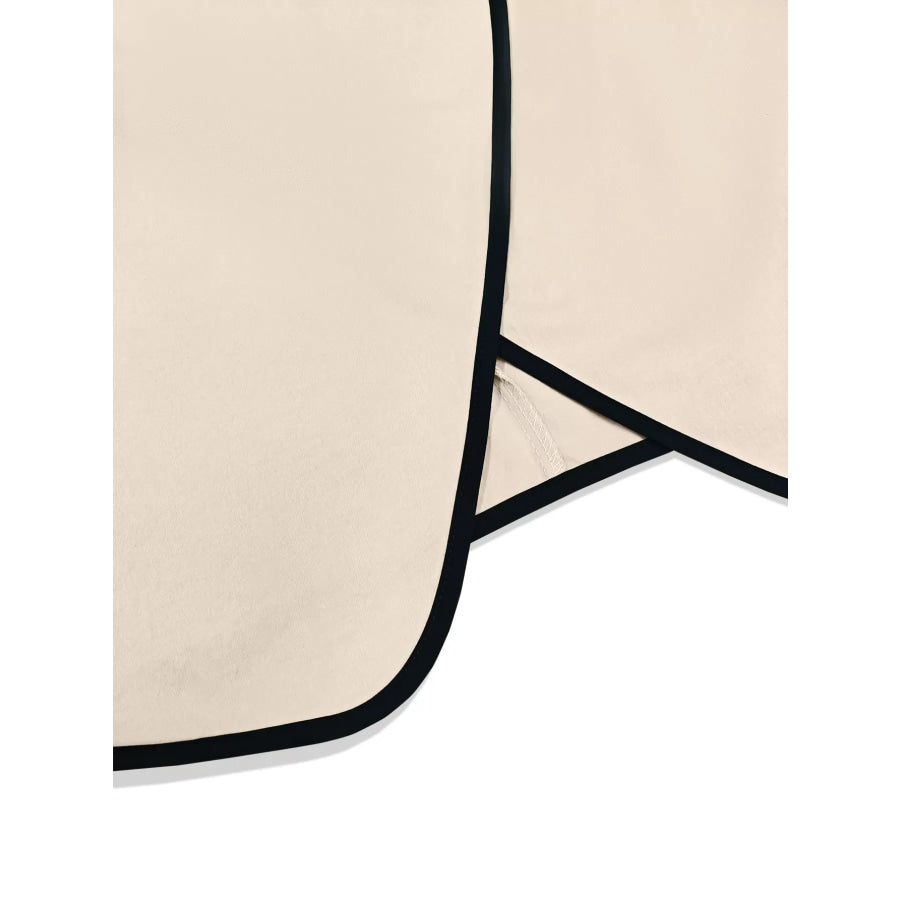Contrast Trim Top and Wide Leg Pants Set Apparel and Accessories