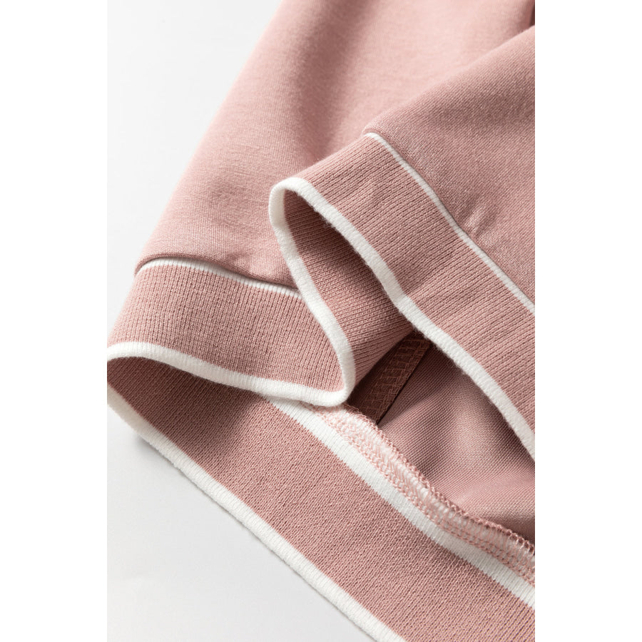 Contrast Trim V Neck Button Up Cardigan Apparel and Accessories