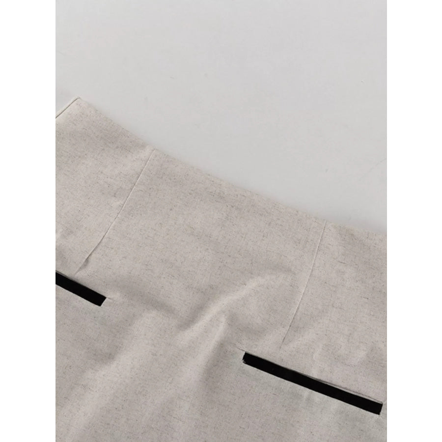 Contrast Trim Vest and Skirt Set Apparel and Accessories