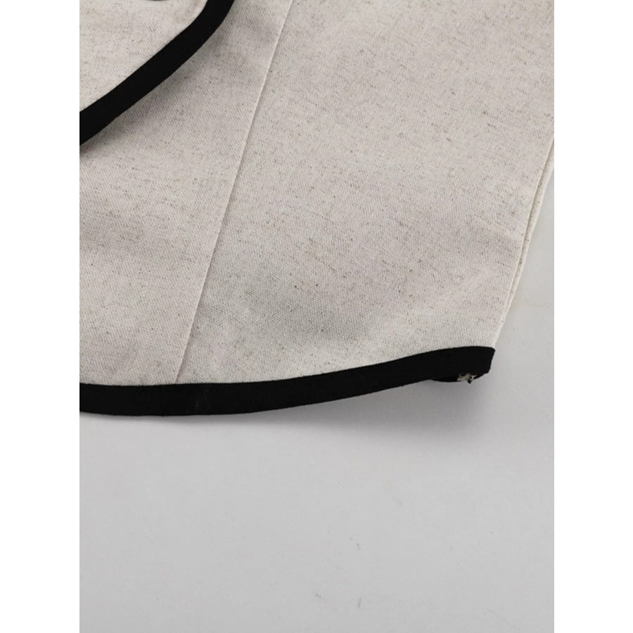 Contrast Trim Vest and Skirt Set Apparel and Accessories