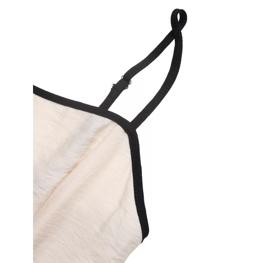 Contrast Trim Wide Leg Jumpsuit Apparel and Accessories