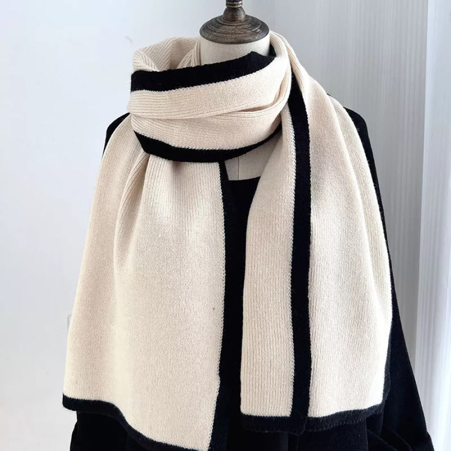 Contrast Trim Winter Scarf Apparel and Accessories
