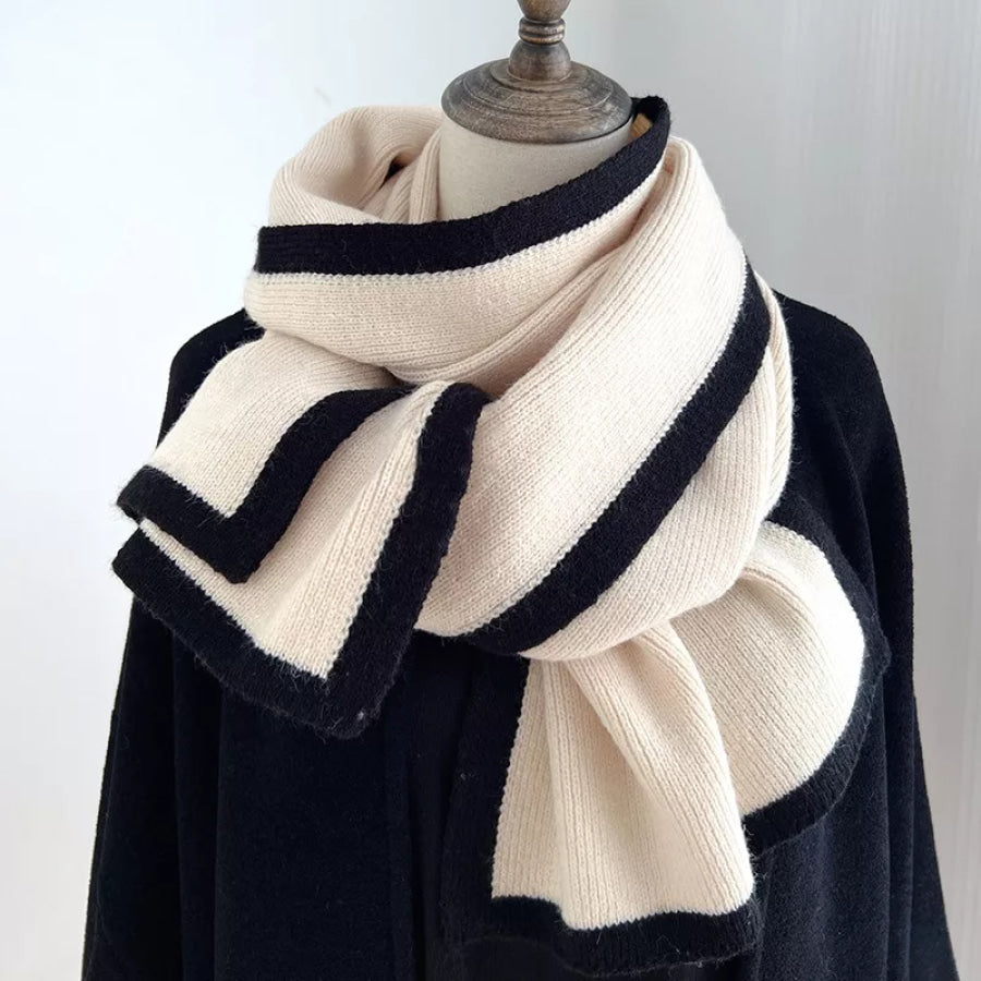 Contrast Trim Winter Scarf Apparel and Accessories