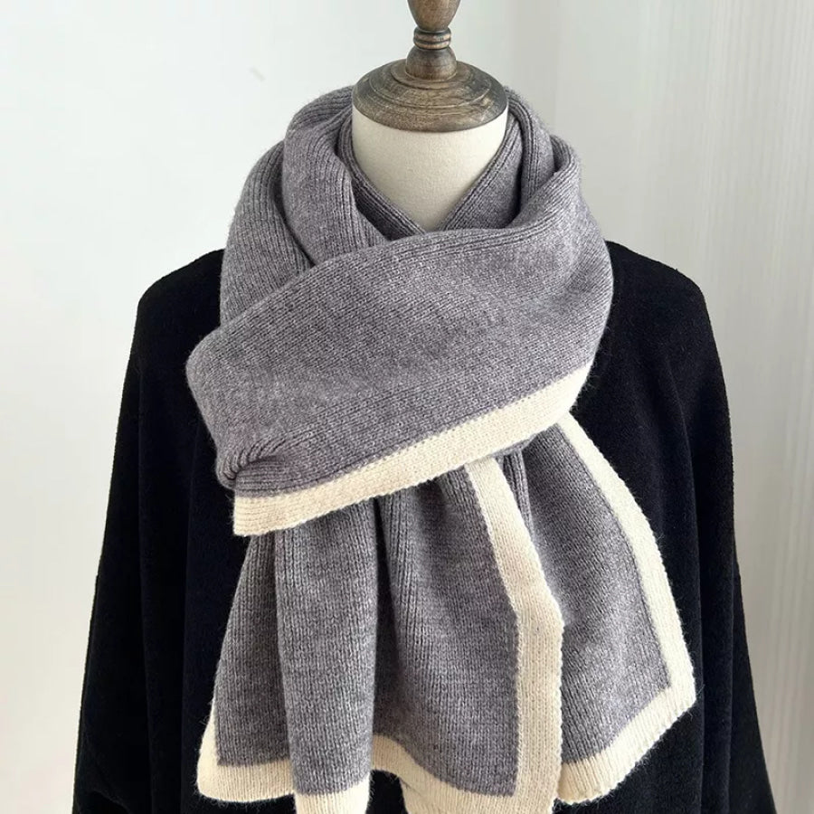 Contrast Trim Winter Scarf Apparel and Accessories