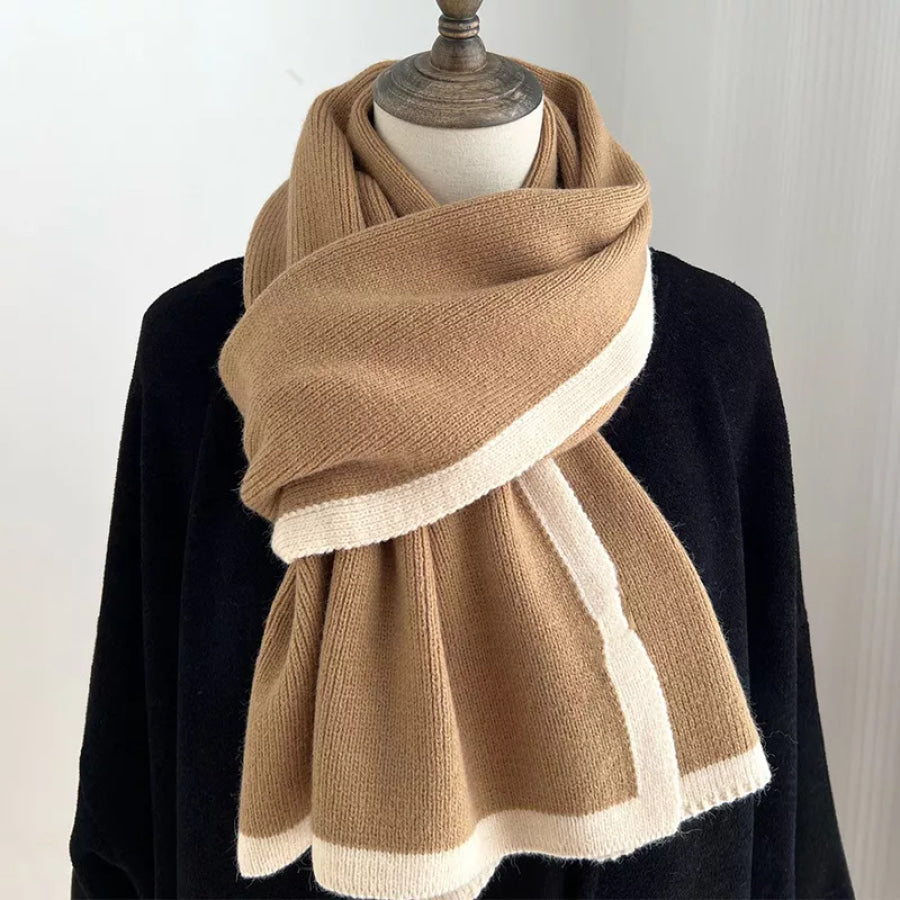 Contrast Trim Winter Scarf Apparel and Accessories