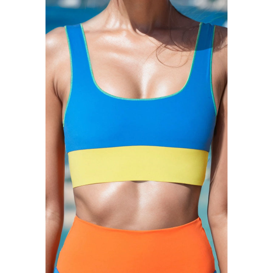 Contrast Wide Strap Two-Piece Swim Set Apparel and Accessories