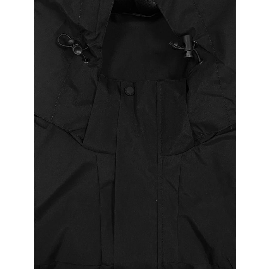 Contrast Zip Up Hooded Trench Coat with Liner Apparel and Accessories