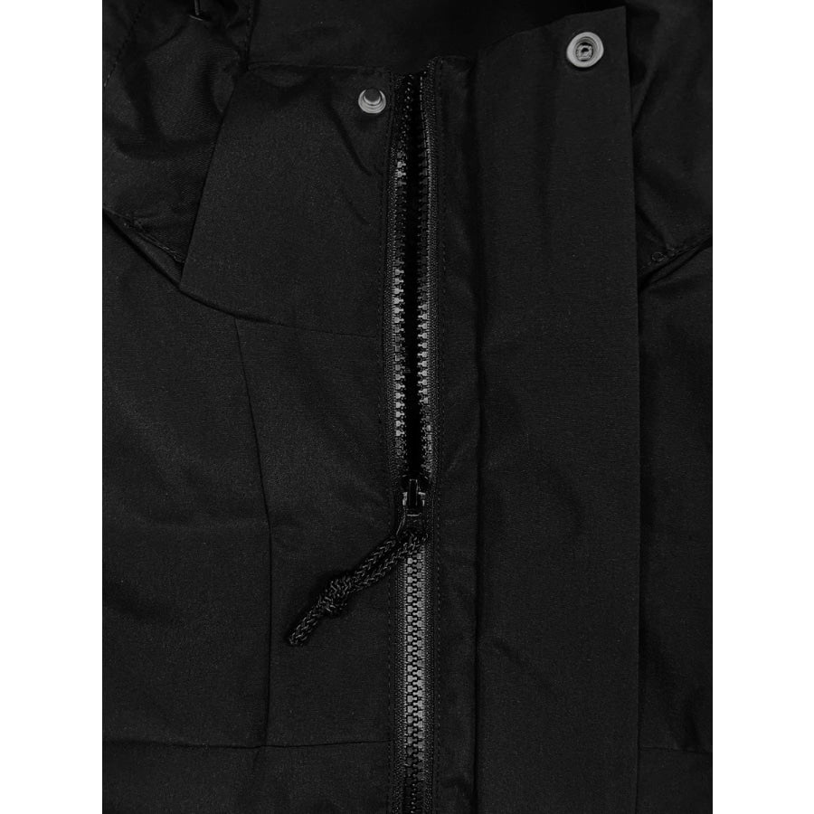 Contrast Zip Up Hooded Trench Coat with Liner Apparel and Accessories